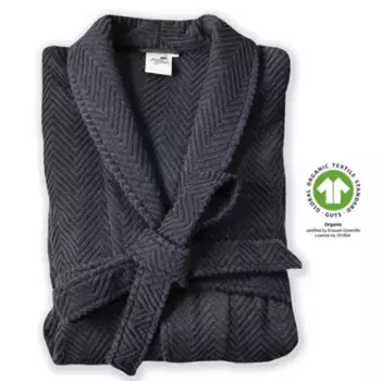 Framsohn махровый мужской халат "Ocean органический мужской халат" (1 шт.), изготовлен из 100% органического хлопка, сертифицированного GOTS Framsohn Frottier, цвет Natural Graphit