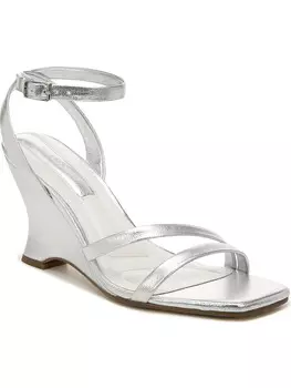 FRANCA Женские туфли на танкетке с открытым носком и ремешком на щиколотке Franco Sarto, цвет Silver Synthetic