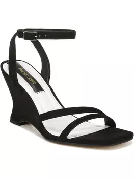 FRANCA Женские туфли на танкетке с открытым носком и ремешком на щиколотке Franco Sarto, цвет Black Leather