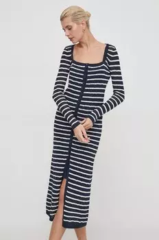 FRANCES DRESS платье из смесового льна Pepe Jeans, темно-синий