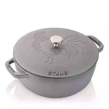 Французская жаровня Staub Essential на 3,75 литра, крышка петуха, серый
