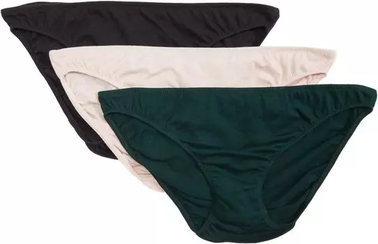 Французские бикини из органического хлопка (3 шт.) Only Hearts, цвет Juniper/Black/Bone