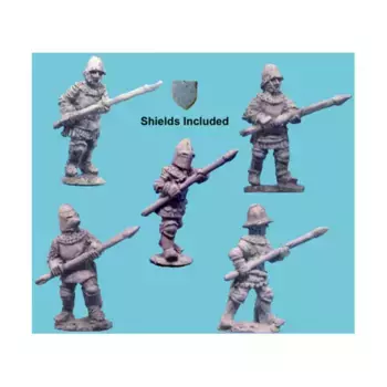 Французские рыцари — спешенные с короткими копьями, Hundred Years War - Crecy and Poitiers (15mm) (Old Glory)