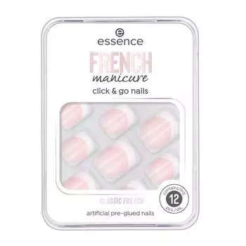 Французский маникюр Essence click & gonails искусственные ногти 01 классический френч 12 шт.
