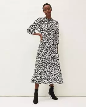 Французское платье с рукавами и цветами Phase Eight, черный