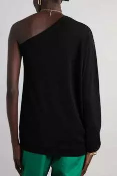 FRANKIE SHOP вязаный свитер Bianca с одним рукавом, черный