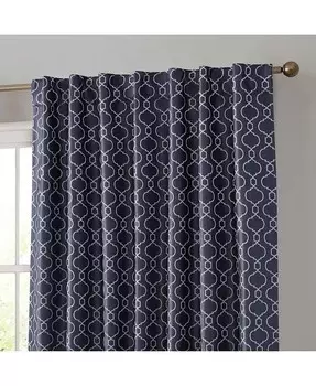 Франклин Марокканский, 100% полное затемнение, теплоизоляция, энергосбережение, блокировка тепла/холода, задняя вставка, карман, драпировка для штор для спальни и гостиной, 2 шторы HLC.me, синий