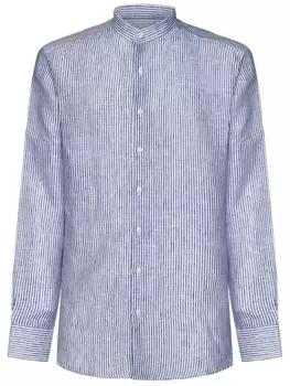 FRANZESE COLLECTION полосатая рубашка Джеймса Бонда, синий