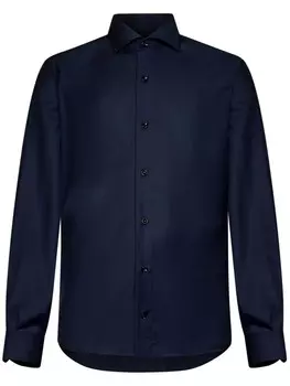 FRANZESE COLLECTION рубашка из натуральной шерсти, синий