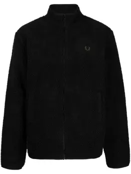 Fred Perry фактурный бомбер с вышитым логотипом, черный