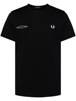 Fred Perry футболка с вышитым логотипом, черный