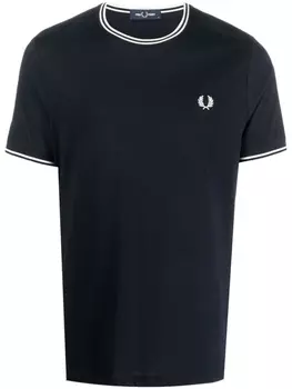 Fred Perry футболка с вышитым логотипом, синий