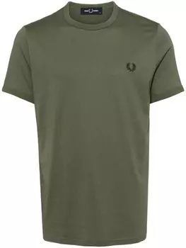 Fred Perry футболка с вышитым логотипом, зеленый