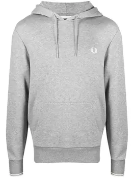 Fred Perry худи с кулиской и вышитым логотипом, серый
