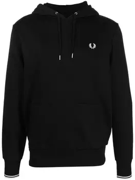 Fred Perry худи с вышитым логотипом, черный