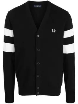 Fred Perry кардиган на пуговицах с вышитым логотипом, черный