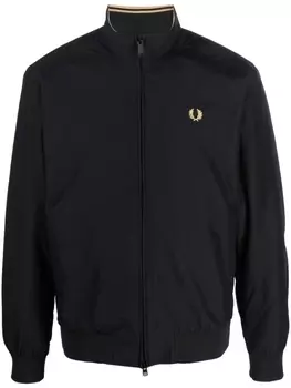 Fred Perry куртка на молнии с вышитым логотипом, черный