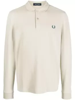 Fred Perry logo-embroidered cotton polo shirt, нейтральный цвет