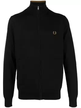 Fred Perry logo-embroidered knitted sweatshirt, черный