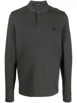 Fred Perry рубашка поло из пике с вышитым логотипом, зеленый