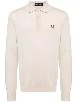 Fred Perry рубашка поло из смесовой шерсти, нейтральный цвет