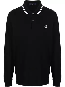 Fred Perry рубашка поло с длинными рукавами, черный