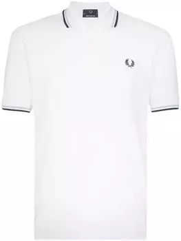 Fred Perry рубашка-поло с отделкой в полоску, белый
