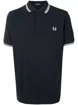 Fred Perry рубашка поло с отделкой в полоску и логотипом, синий
