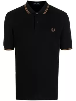 Fred Perry рубашка поло с вышитым логотипом, черный