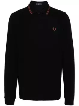 Fred Perry рубашка поло с вышитым логотипом, черный