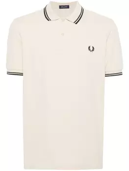 Fred Perry рубашка поло с вышитым логотипом, нейтральный цвет