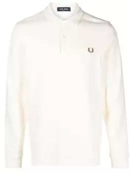 Fred Perry рубашка поло с вышитым логотипом, нейтральный цвет