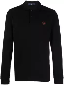 Fred Perry рубашка поло с вышитым логотипом, черный