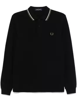 Fred Perry рубашка поло с вышитым логотипом, черный
