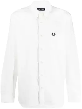 Fred Perry рубашка с вышитым логотипом, белый