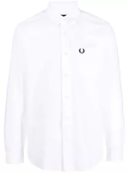 Fred Perry рубашка с вышитым логотипом, белый