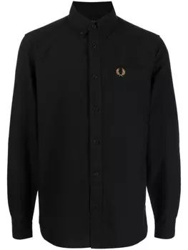 Fred Perry рубашка с вышитым логотипом, черный