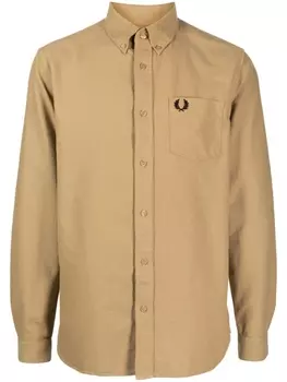 Fred Perry рубашка с вышитым логотипом, коричневый