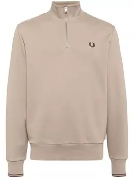Fred Perry свитер с высоким воротом и вышитым логотипом, серый