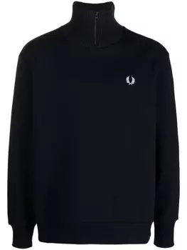 Fred Perry толстовка с воротником на молнии и логотипом, синий