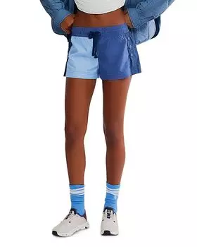 Free Colorblocked Shorts Invigorate Free People, синий