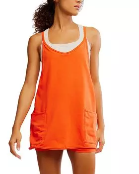 Free Hot Shot Romper Mini Dress Free People, оранжевый
