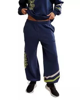 Free People All Star Logo Sweatpants – Свободные Люди Спортивные Штаны All Star с Логотипом Free People, синий