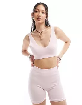 Free People – Бесшовный светло-розовый бюстгальтер без косточек с U-образным вырезом