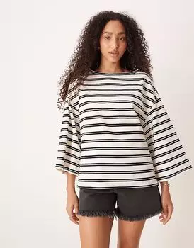 Free People cest la vie мешковатая футболка в черную полоску