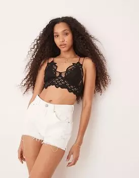 Free People кружевной бюстгальтер-бралетт adella черного цвета