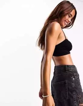 Free People love your way Черный удлиненный кружевной бюстгальтер