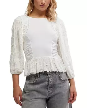 Free People Олива Топ, белый