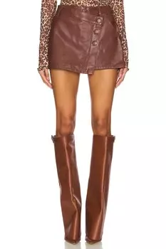 Free People юбка из искусственной кожи wynne Free People, коричневый