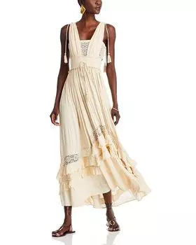 Free Santa Maria Maxi Dress Free People, коричневый/бежевый